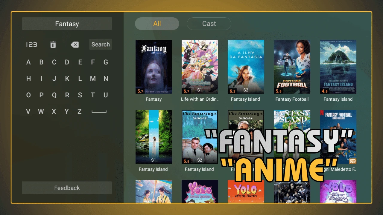 Anime de fantasia no YouCine APK