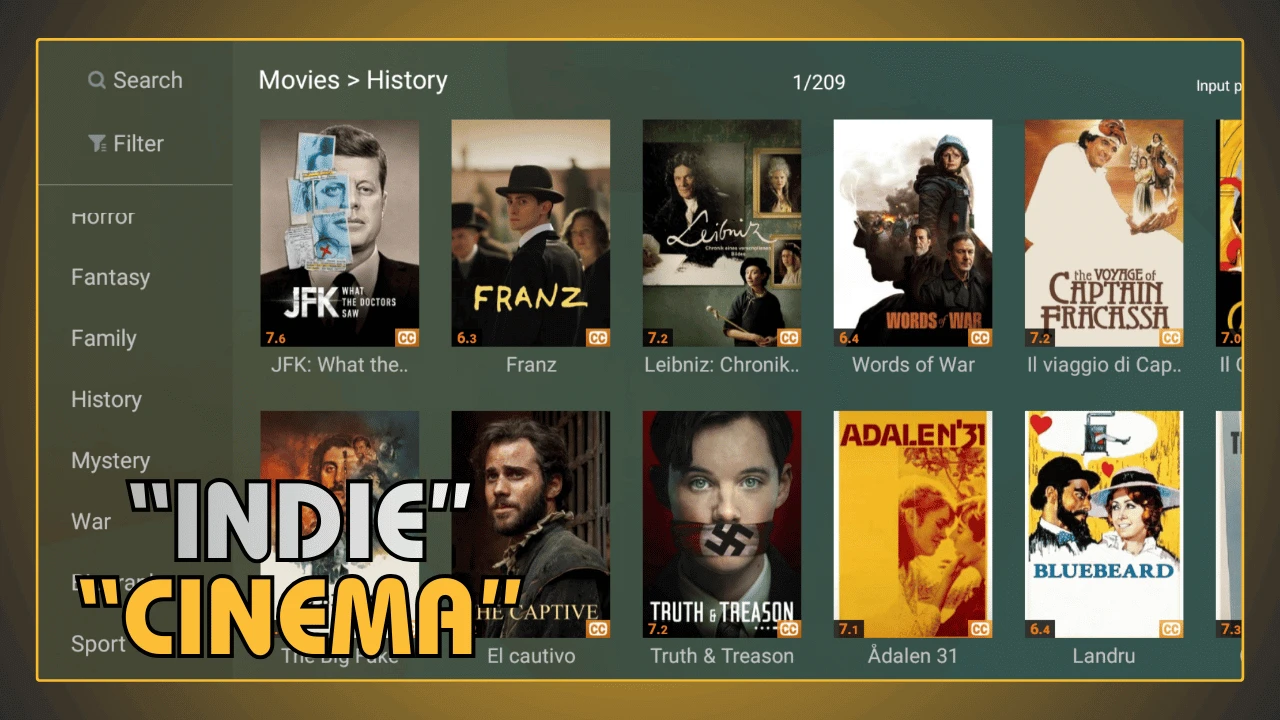 Cinema independente no YouCine APK