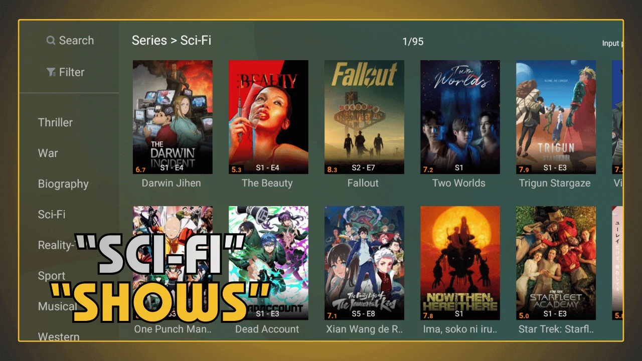 Séries de ficção científica no YouCine APK