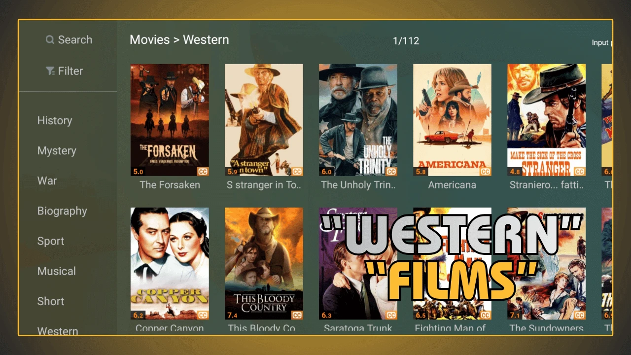 Filmes de faroeste no YouCine APK